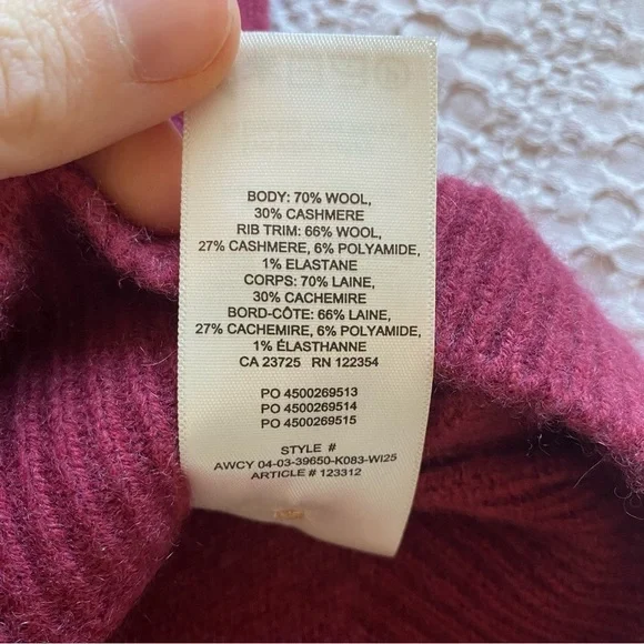 NWT Aritzia Wilfred London Wool Cashmere Cardigan Cordovan Red Small Sweater - Picture 12 of 15